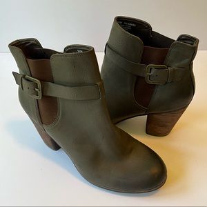 Abound Women’s Brown Buckle Slip-on Ankle Booties Sz 9.5M